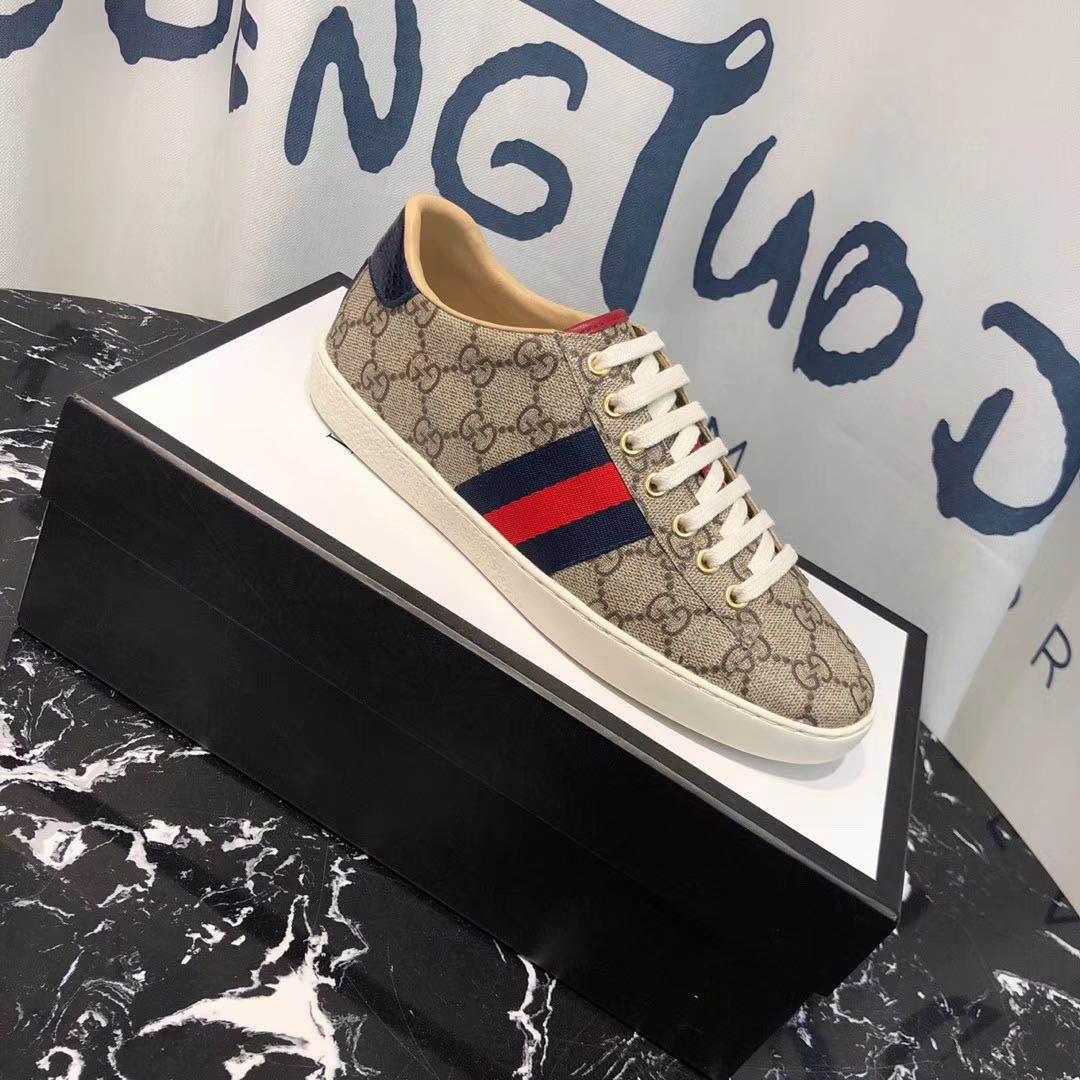 Gucci Low Top Ace Sneaker Brown