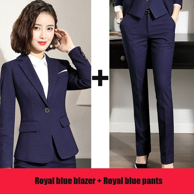 Slim Blazer and Pant Office Women