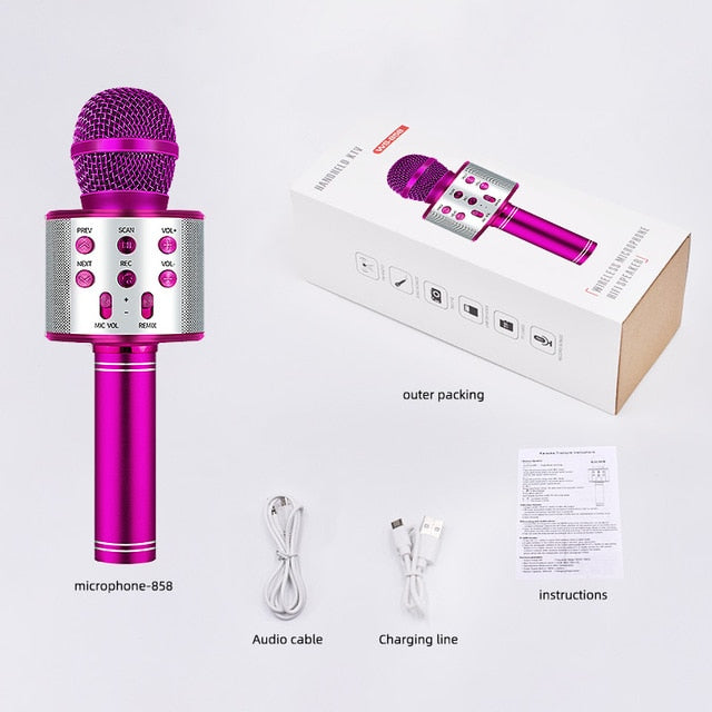 Wireless Bluetooth 3-In-1 Karaoke Mic Speaker