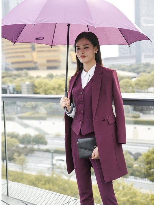 Long Windbreaker Blazer Business Suit